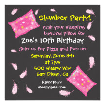 Slumber Party Pillow Fight Invitation