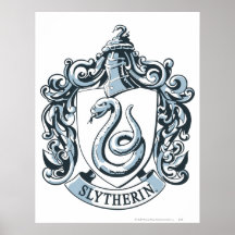 Slytherin Crest Blue Poster