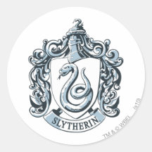 Slytherin Crest Blue Round Sticker