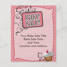 Small Bake Sale Flyers, Sweet Pink Swirls