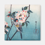 Small Bird On Sakura Branch 桜の枝にとまる小鳥 Magnet