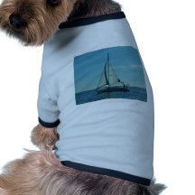 Small Modern Yacht Dog T Shirt