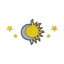 Small Moon and Sun embroidered shirts