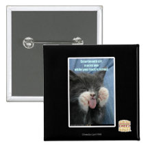 Smartmouth cat pinback button