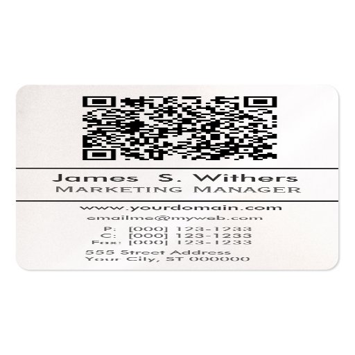 Smartphone QR Code,  Photo or Logo Business Card