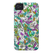 SMH OMG DWL LOL LMFAO Social Media Slanguage Case-Mate iPhone 4 Case