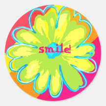Smile flower sticker