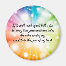 Smile Inspirational Happy Quote Star Rainbow Refrigerator Magnets