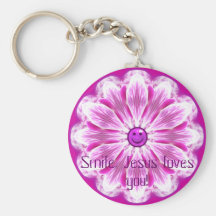 Smile, Jesus loves you! Key Chains