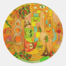 Smiles-12 Round Stickers