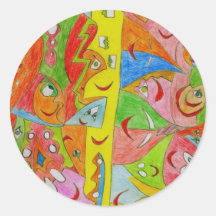Smiles-14 Round Stickers