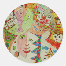 Smiles-5 Round Sticker