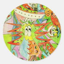 Smiles-7 Round Stickers