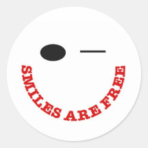 Smiles Are Free Round Sticker