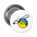 Smiley Baseball Button