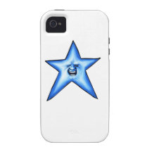 Smiley blue twinkle Star Case-Mate iPhone 4 Covers