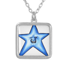 Smiley blue twinkle Star Pendants
