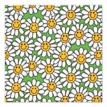 Smiley Daisy Flowers Pattern Photograph