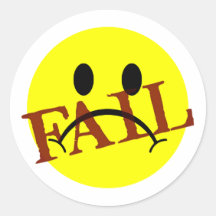 Smiley Face FAIL Round Sticker