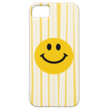 Smiley Face on sunny yellow stripes