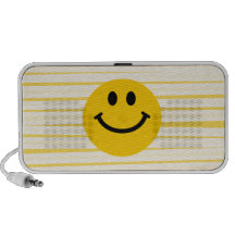 Smiley Face on sunny yellow stripes Speaker System