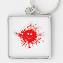 Smiley Face Paint Splash Key Chain