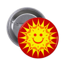 SMILEY FACE SUN PINBACK BUTTONS