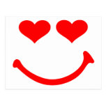 Smiley hearts post card