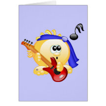 Smiley Music Guitar Player Cards