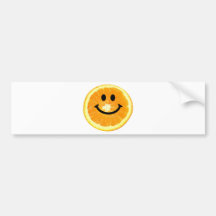 Smiley Orange Slice Bumper Sticker