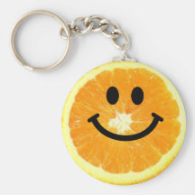 Smiley Orange Slice Key Chain