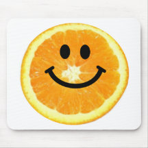 Smiley Orange Slice Mouse Pad