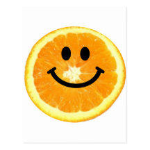Smiley Orange Slice Post Cards