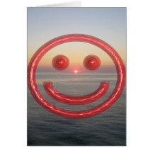 Smiley - Pop-eyed Pink Smiley Greeting Cards