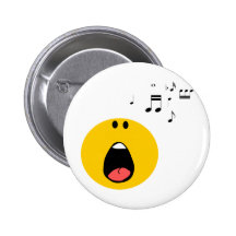 Smiley singing his little heart out pin