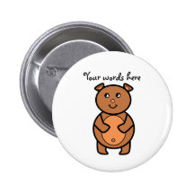 Smiling brown bear pins