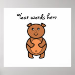 Smiling brown bear posters