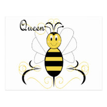 Smiling Bumble Bee Queen Bee Postcard