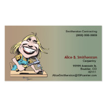 Smiling Carpenter Business Card Template