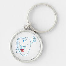 Smiling Clean Tooth Cartoon Character Thumbs Up.ai Key Chain