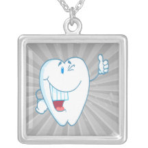 Smiling Clean Tooth Cartoon Character Thumbs Up.ai Jewelry