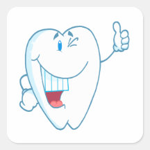 Smiling Clean Tooth Cartoon Character Thumbs Up.ai Stickers