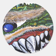 Smiling Cycloptic Dragon Round Stickers