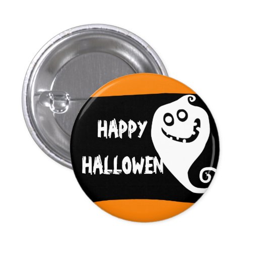 Smiling ghost Halloween badge Buttons