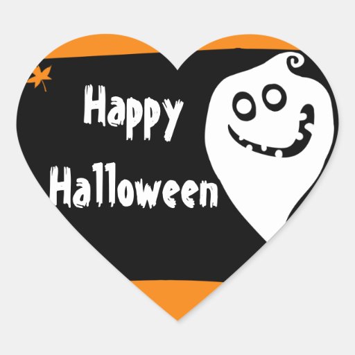 Smiling ghost Halloween sticker