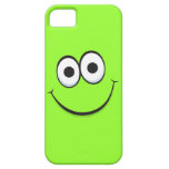 Smiling green happy cartoon smiley face funny