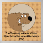Smiling Grizzly Bear Poster