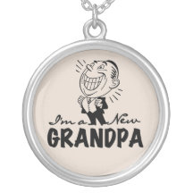 Smiling New Grandpa T-shirts and Gifts Necklace