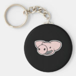 smiling pig with braces keychain