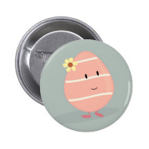 Smiling pink Easter egg